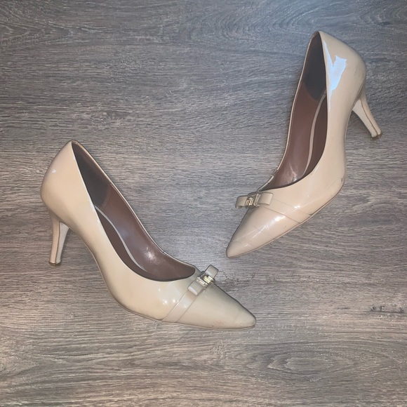 Cole Haan Shoes - Cole Haan Nude Bow Heels Size 8.5